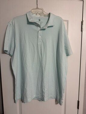 Southern Proper Men's Light Mint Green Striped Polo